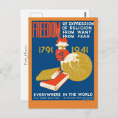 Vrijheid van meningsuiting briefkaart (Voorkant / Achterkant)