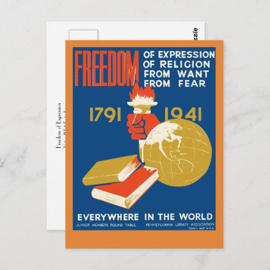 Vrijheid van meningsuiting briefkaart (Voorkant / Achterkant)