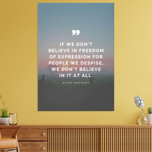 Vrijheid van meningsuiting Citaat van Noam Chomsky Canvas Afdruk (Insitu (Woonkamer))