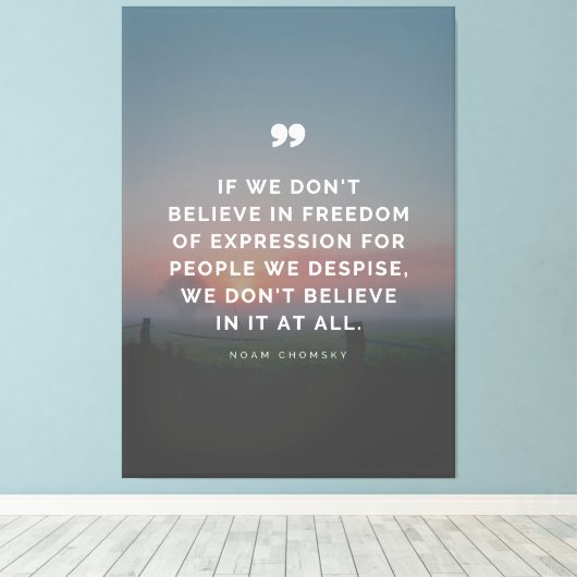 Vrijheid van meningsuiting Citaat van Noam Chomsky Canvas Afdruk (Insitu (Houten vloer))