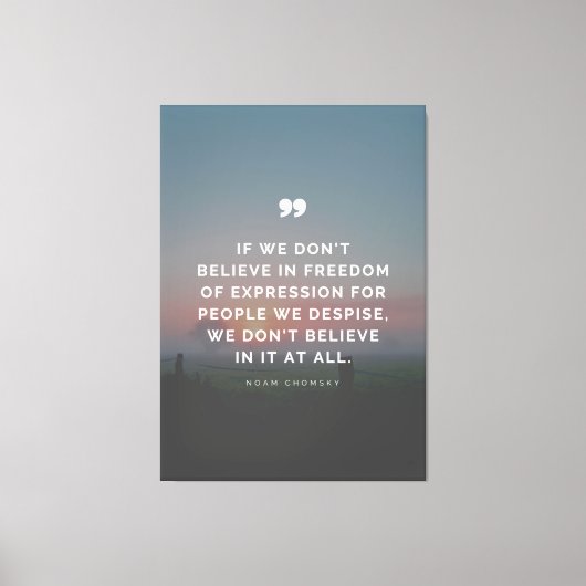 Vrijheid van meningsuiting Citaat van Noam Chomsky Canvas Afdruk (Voorkant)
