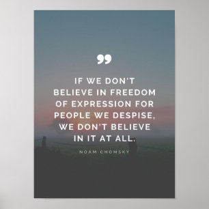 Vrijheid van meningsuiting Citaat van Noam Chomsky Poster