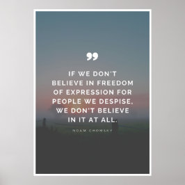 Vrijheid van meningsuiting Citaat van Noam Chomsky Poster