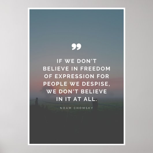 Vrijheid van meningsuiting Citaat van Noam Chomsky Poster (Voorkant)