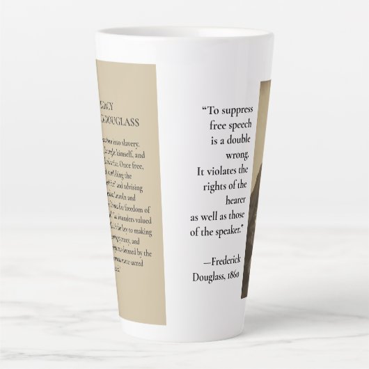 Vrijheid van meningsuiting Frederick Douglass Cens Latte Mok (Voorkant)