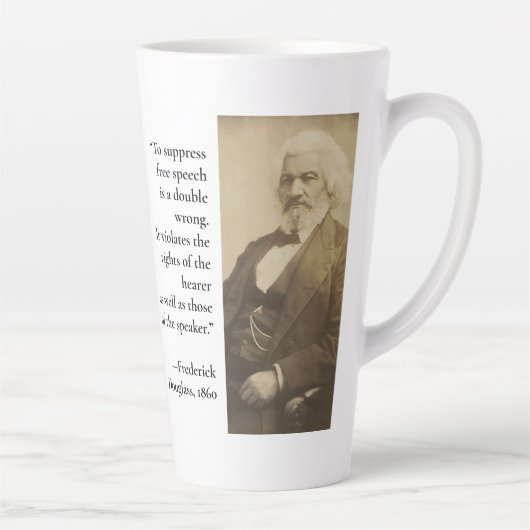 Vrijheid van meningsuiting Frederick Douglass Cens Latte Mok (Rechts)