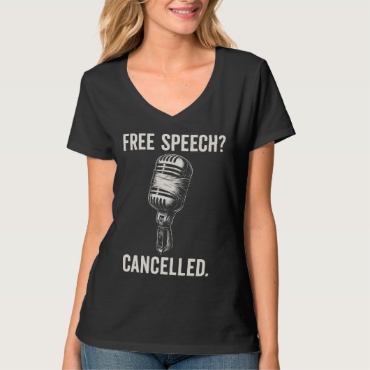 Vrijheid van meningsuiting geannuleerd protest t-shirt (Voorkant)