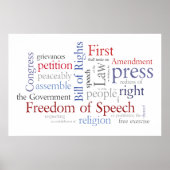 Vrijheid van meningsuiting! Groot Poster van Recht (Voorkant)