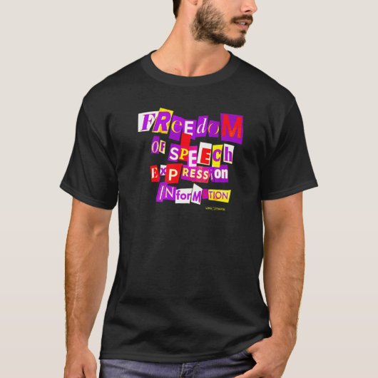 Vrijheid van meningsuiting Informatie T-shirt (Voorkant)