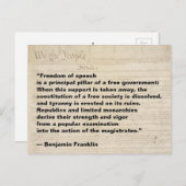Vrijheid van meningsuiting is een pijler van de vr briefkaart (Voorkant / Achterkant)