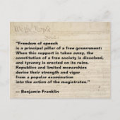 Vrijheid van meningsuiting is een pijler van de vr briefkaart (Voorkant)