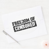 Vrijheid van meningsuiting misschien niet precies ovale sticker (Envelop)