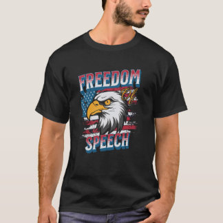 Vrijheid van meningsuiting Patriottische adelaarsv T-shirt