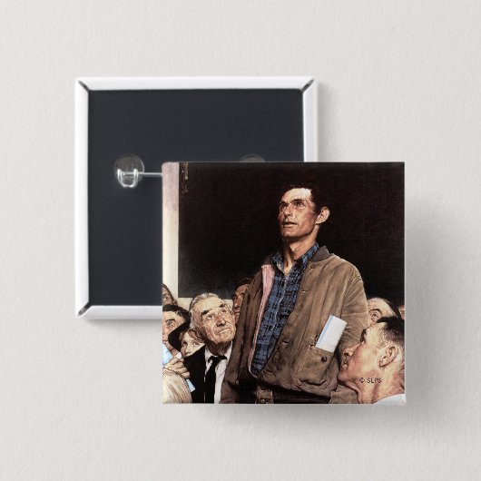 vrijheid van meningsuiting vierkante button 5,1 cm (Voorkant /achterkant)