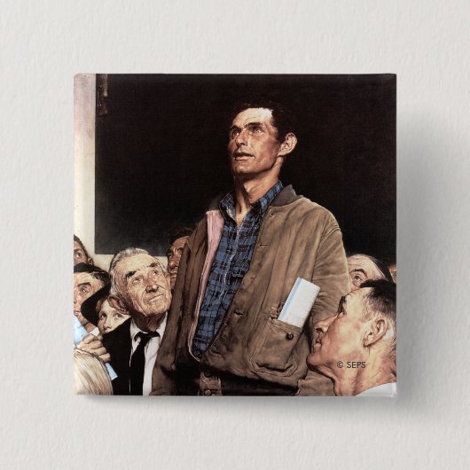 vrijheid van meningsuiting vierkante button 5,1 cm (Voorkant)