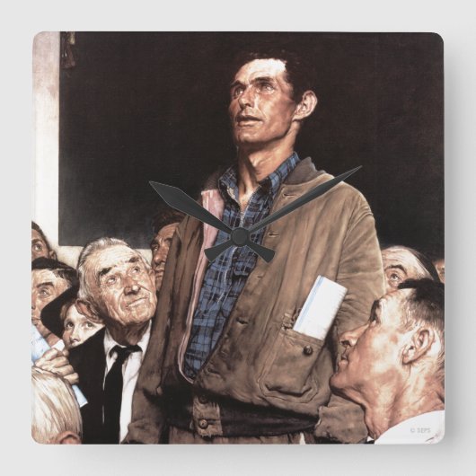 vrijheid van meningsuiting vierkante klok (Voorkant)