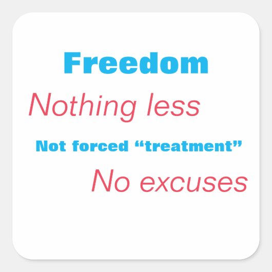 Vrijheid van opsluiting Sticker (Voorkant)