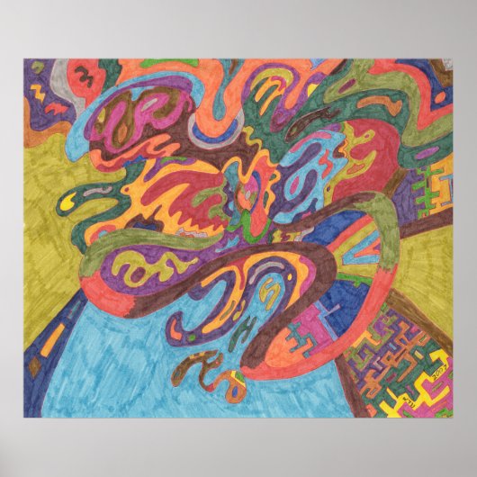 Vrijheid van vliegen, oorspronkelijk abstract poster (Voorkant)