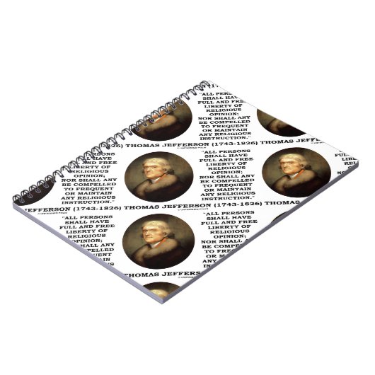 Vrijheid van vrijheid van godsdienst Jefferson Notitieboek (Linkerzijde)