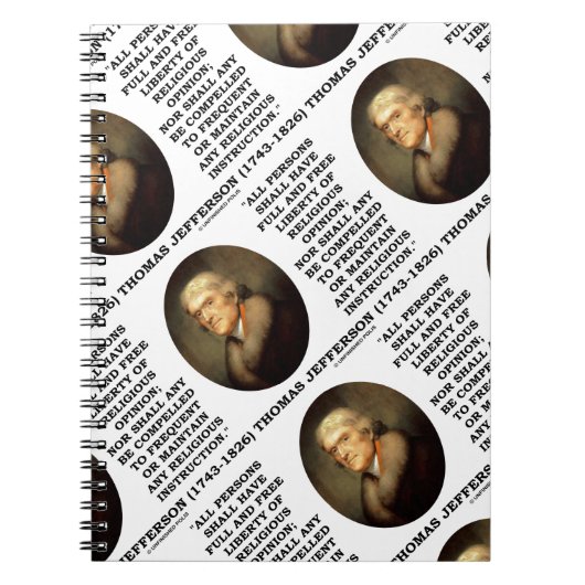 Vrijheid van vrijheid van godsdienst Jefferson Notitieboek (Voorkant)