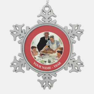 Vrijheid van wil tin sneeuwvlok ornament