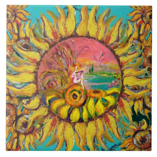 VRIJHEID VAN ZONLOWERS DIE LYRA Fantasy Floral SPE Tegeltje (Voorkant)