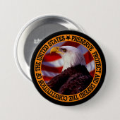 "Vrijheid verdedigen en behouden." Ronde Button 7,6 Cm (Voorkant /achterkant)