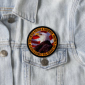 "Vrijheid verdedigen en behouden." Ronde Button 7,6 Cm (In situ)