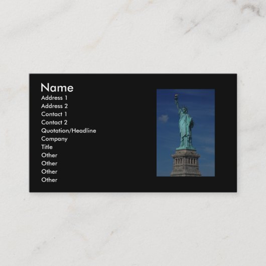 Vrijheid Verlichting van de wereld - Vrijheidsbeel Visitekaartje (Voorkant)