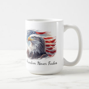Vrijheid vervaagt nooit, patriottische Amerikaanse Koffiemok