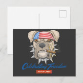 Vrijheid vieren 4 juli Amerikaanse Bulldog Briefkaart (Voorkant / Achterkant)
