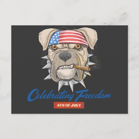 Vrijheid vieren 4 juli Amerikaanse Bulldog Briefkaart (Voorkant)