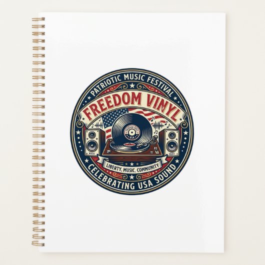 Vrijheid Vinyl Patriottisch Patriottische Vinylpla Planner (Voorkant)