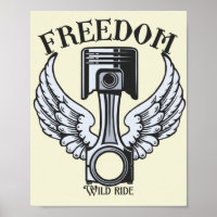 vrijheid vleugels zuigers vintage motorfiets