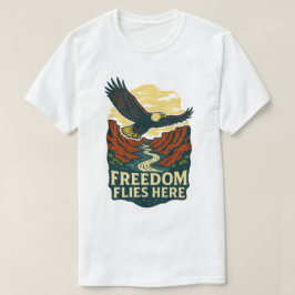 Vrijheid Vliegt Hier Retro Adelaar Kunstwerk T-shirt