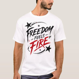 Vrijheid Voedt Vuur Patriottisch Grafisch T-shirt
