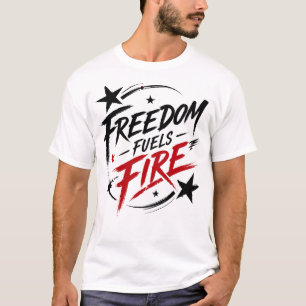Vrijheid Voedt Vuur Patriottisch Grafisch T-shirt