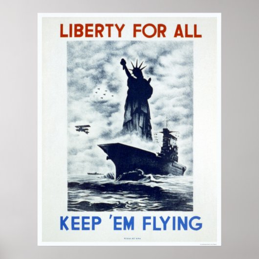 Vrijheid voor allen WWII 1942 WPA Poster (Voorkant)