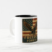 Vrijheid voor altijd - Patriotic Eagle Coffee Mok (Voorkant links)