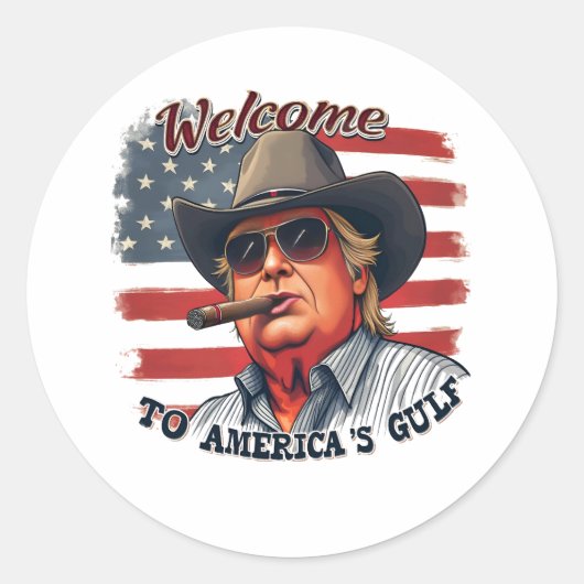 Vrijheid voor Amerika's Golf Amerikaan Trump  Ronde Sticker (Voorkant)