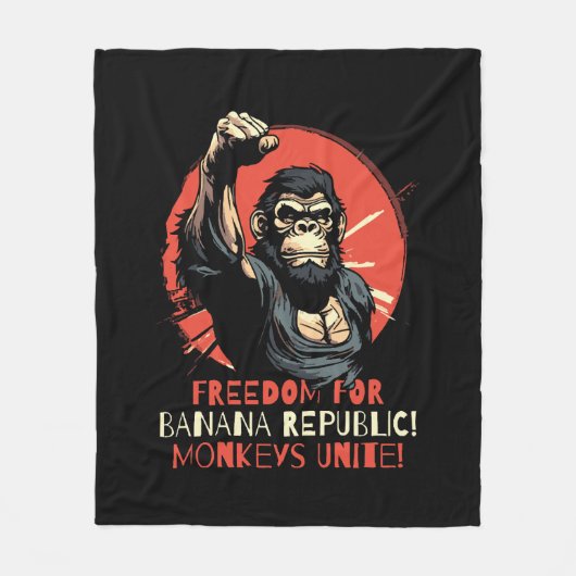 Vrijheid voor Banaanrepubliek Fleece Deken (Voorkant)