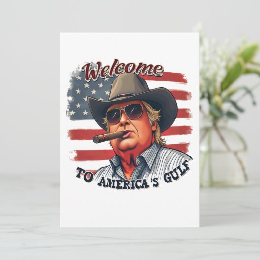 Vrijheid voor de Amerikaanse Golf Trump Feestdagenkaart (Staand voorkant)