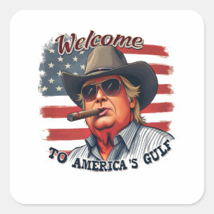 Vrijheid voor de Amerikaanse Golf Trump Vierkante Sticker