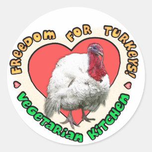 Vrijheid voor kalkoenen ronde sticker