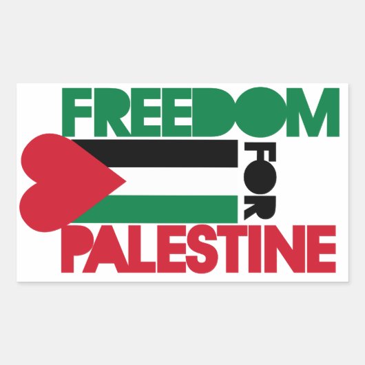 Vrijheid voor Palestina Rechthoekige Sticker (Voorkant)