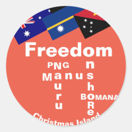 Vrijheid voor vluchtelingen - PNG Manus Nauru Onsh Ronde Sticker