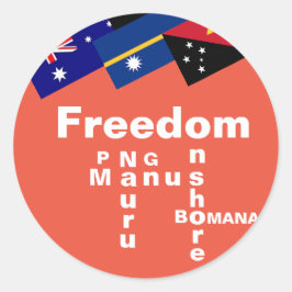 Vrijheid voor vluchtelingen - PNG Manus Nauru Onsh Ronde Sticker