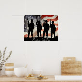 Vrijheid: vrije militaire soldaten van het patriot poster (Keuken)
