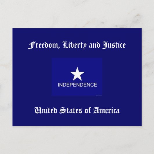 Vrijheid, vrijheid en rechtvaardigheid briefkaart (Voorkant)