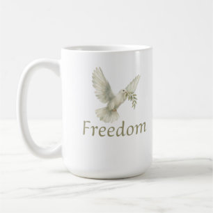 vrijheid, vrijheid, vrede, duif, witte duif, vrijh koffiemok